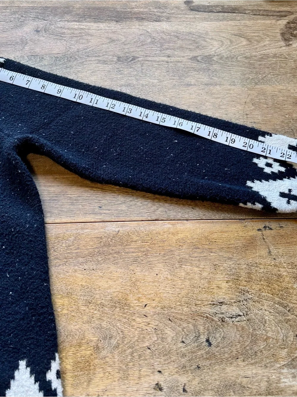 LOFT Navy and White Fair Isle Hooded Sweater